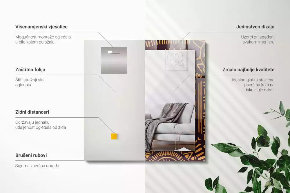 Espelho decorado Padrão étnico