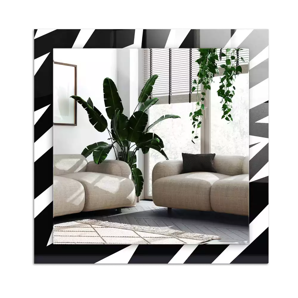 Espelho com moldura decorada Geometria em preto e branco