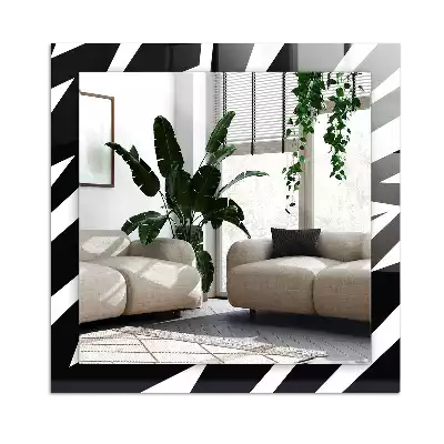 Espelho com moldura decorada Geometria em preto e branco