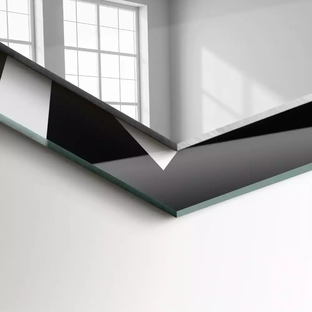 Espelho com moldura decorada Geometria em preto e branco