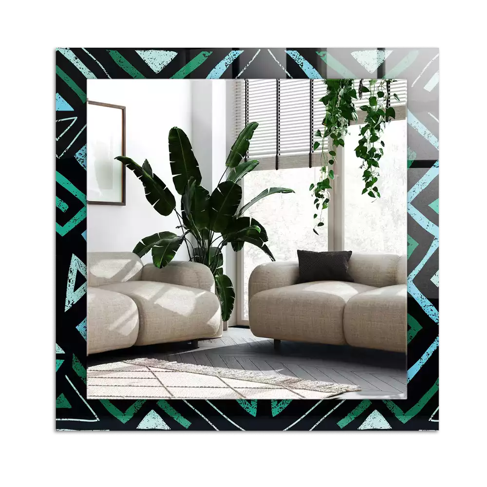 Espelho decorativo Padrão geométrico turquesa