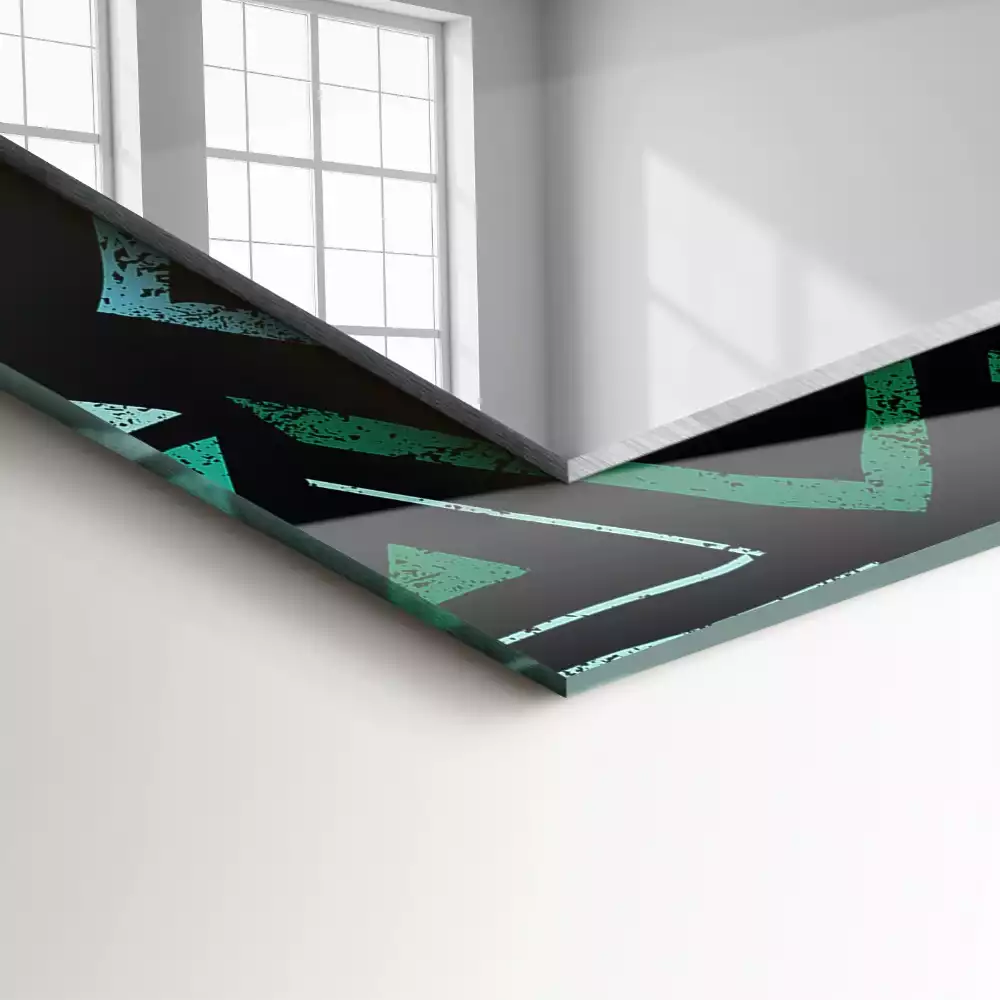 Espelho decorativo Padrão geométrico turquesa