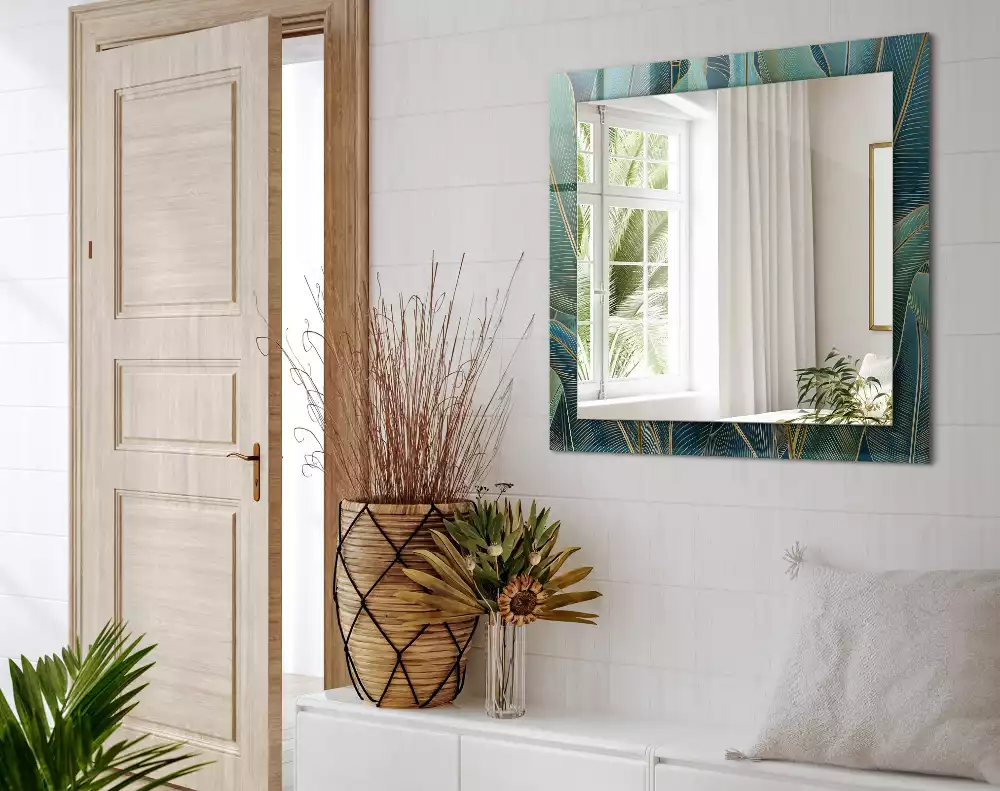 Espelho decorativo Linhas de folhas