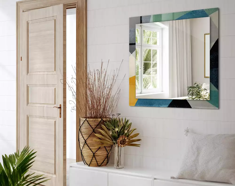 Espelho com moldura decorada Padrões coloridos abstratos