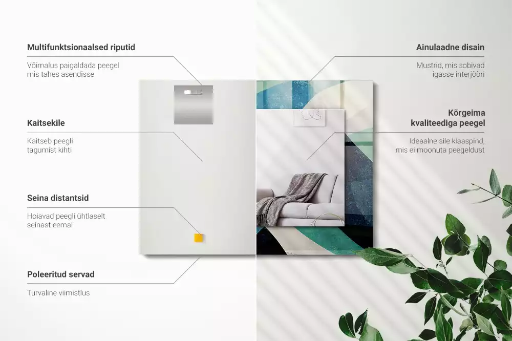 Espelho com moldura decorada Padrões coloridos abstratos