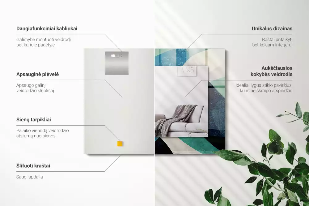 Espelho com moldura decorada Padrões coloridos abstratos