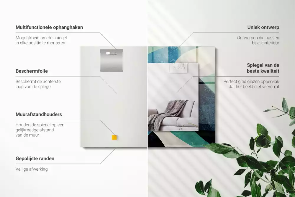 Espelho com moldura decorada Padrões coloridos abstratos