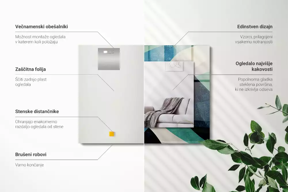 Espelho com moldura decorada Padrões coloridos abstratos