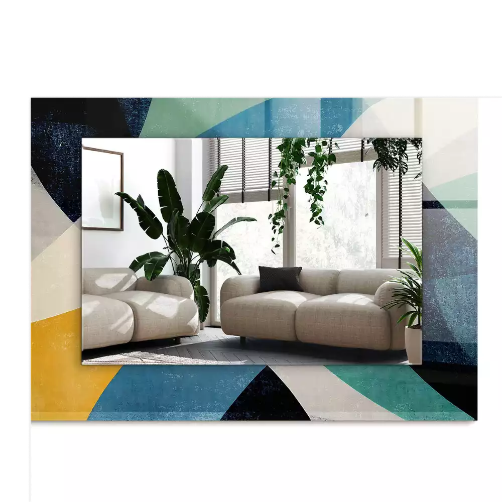 Espelho com moldura decorada Padrões coloridos abstratos