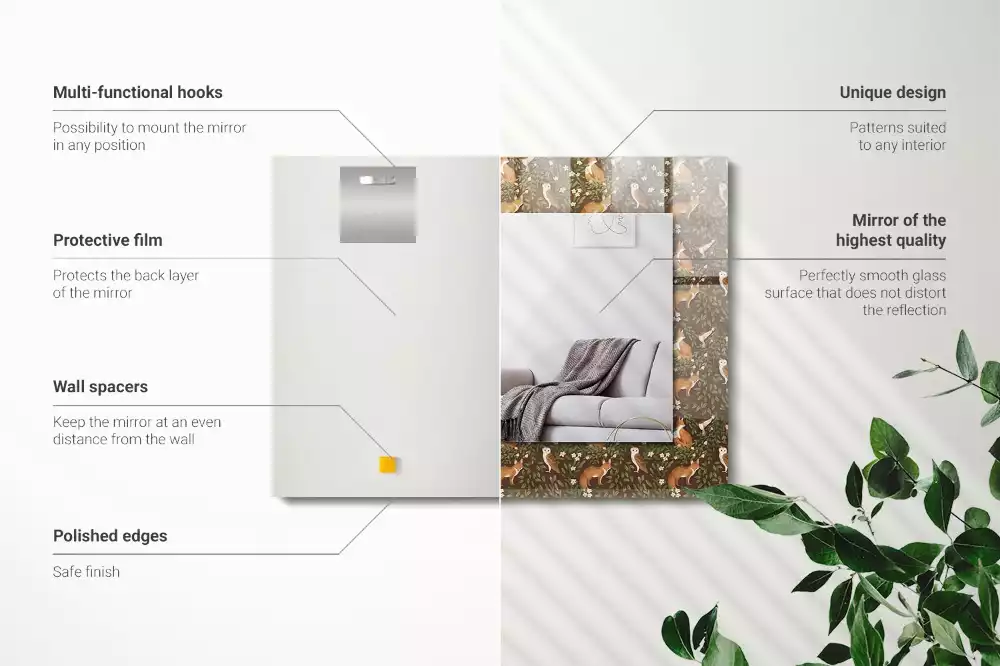 Espelho decorado A Raposa e a Coruja