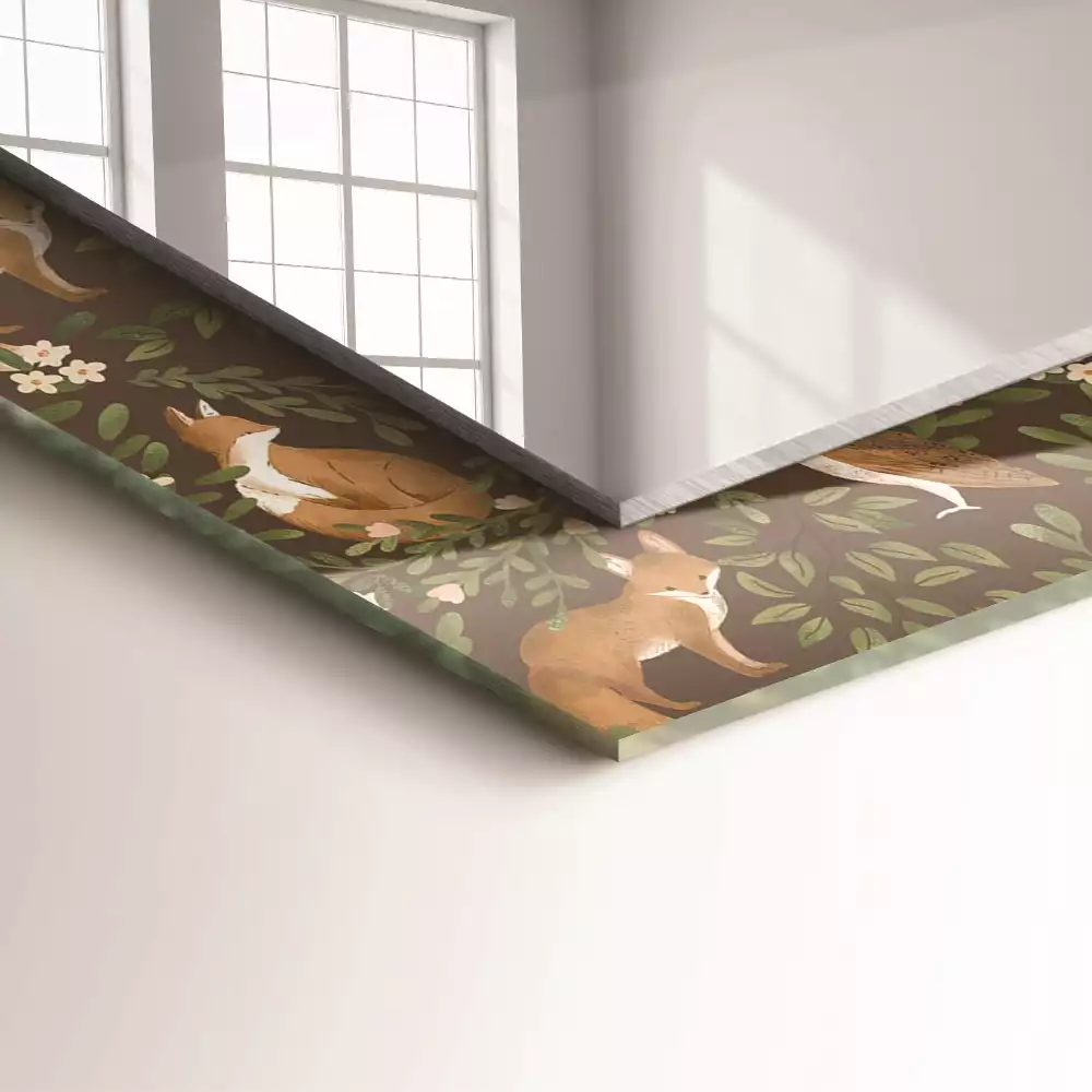 Espelho decorado A Raposa e a Coruja