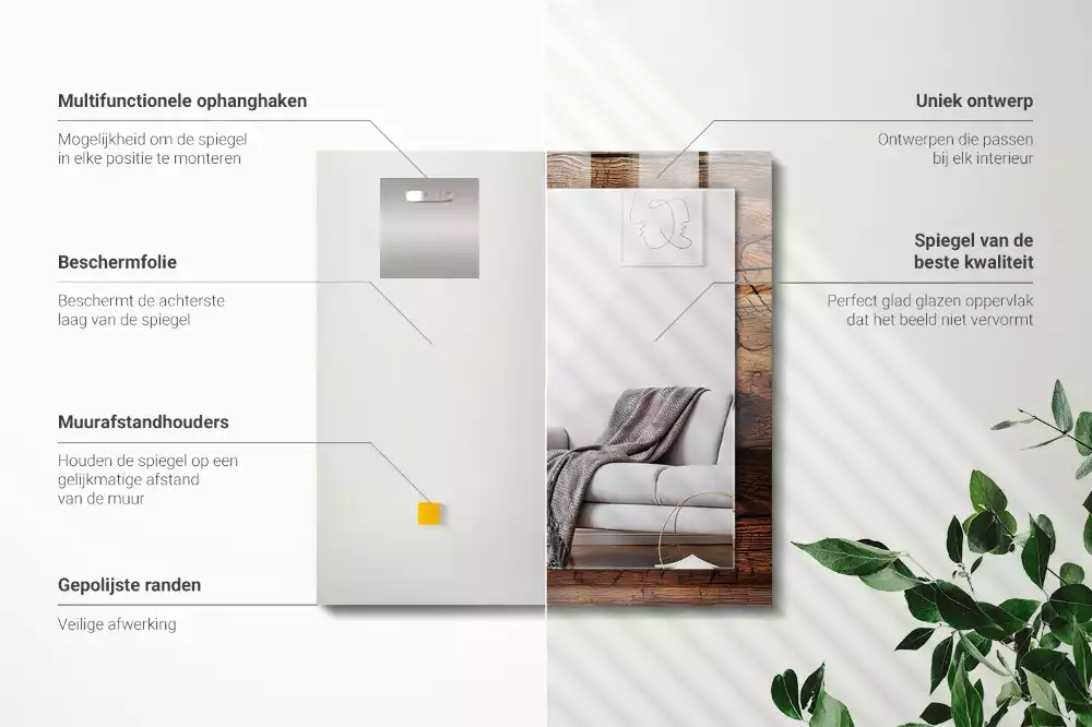 Espelho decorativo Textura de placa de madeira