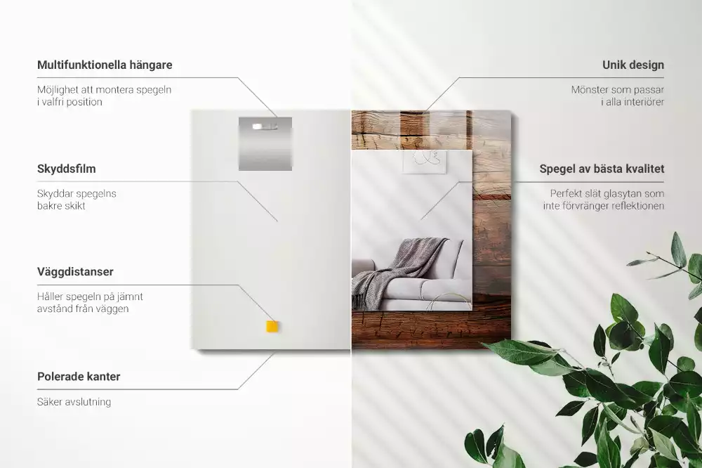 Espelho decorativo Textura de placa de madeira