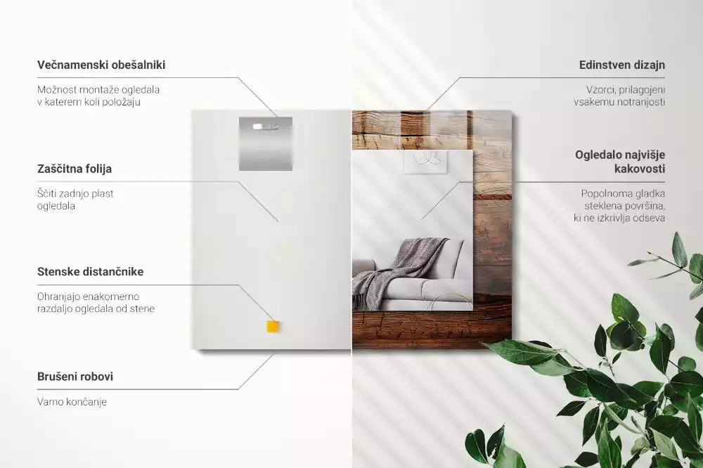 Espelho decorativo Textura de placa de madeira