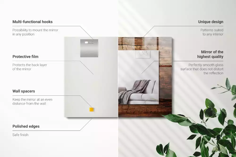 Espelho decorativo Textura de placa de madeira