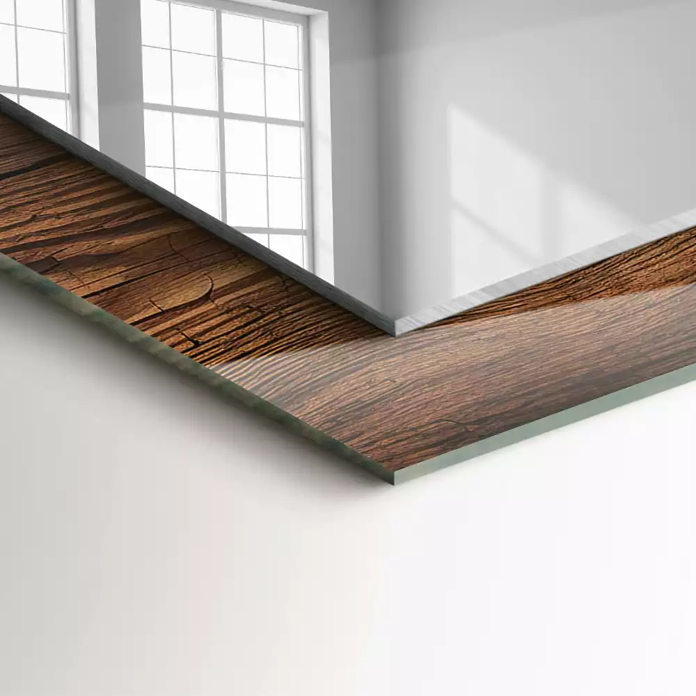 Espelho decorativo Textura de placa de madeira