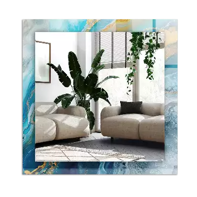 Espelho com moldura decorada Resina de mármore abstrata