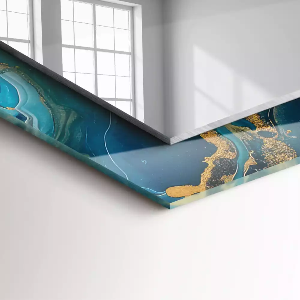 Espelho com moldura decorada Resina de mármore abstrata