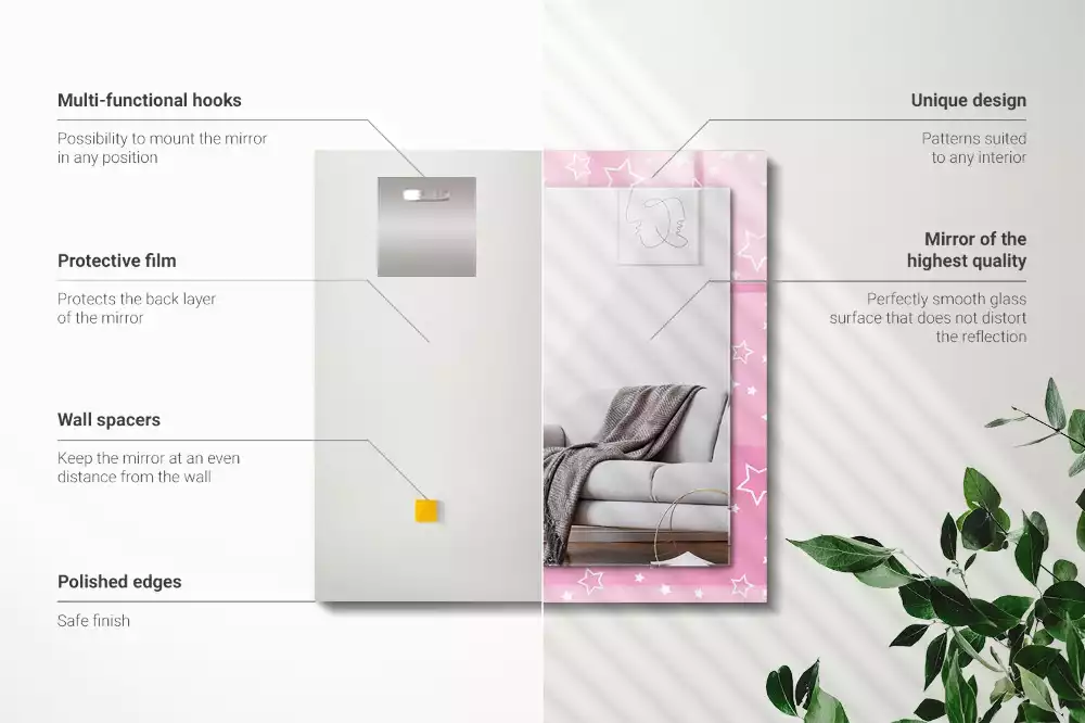 Espelho decorado estrelas rosas