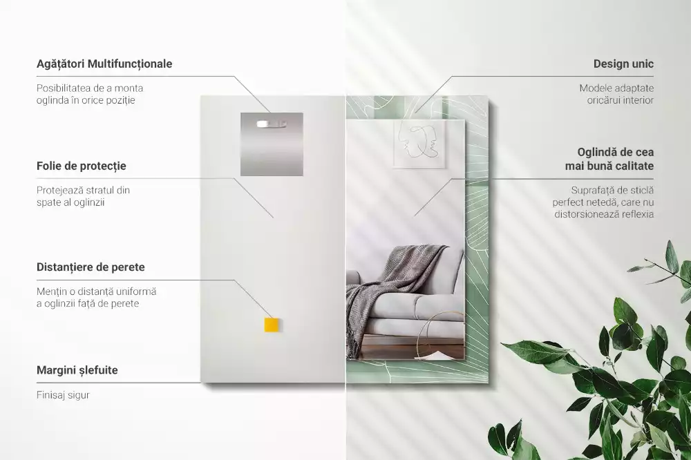 Espelho decorativo Folhas de ginkgo