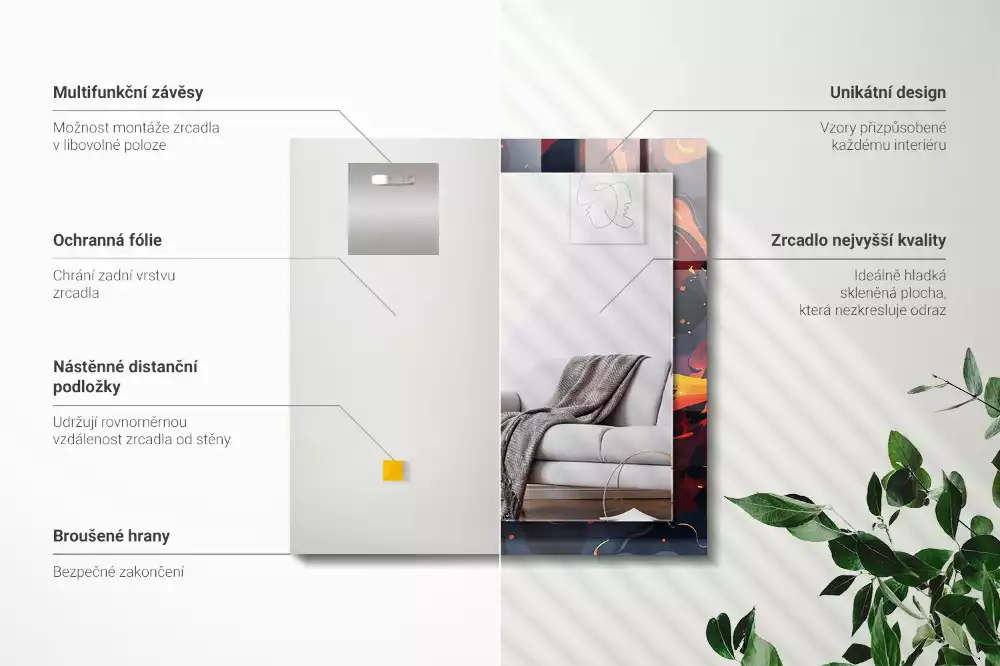 Espelho decorativo Lava vulcânica