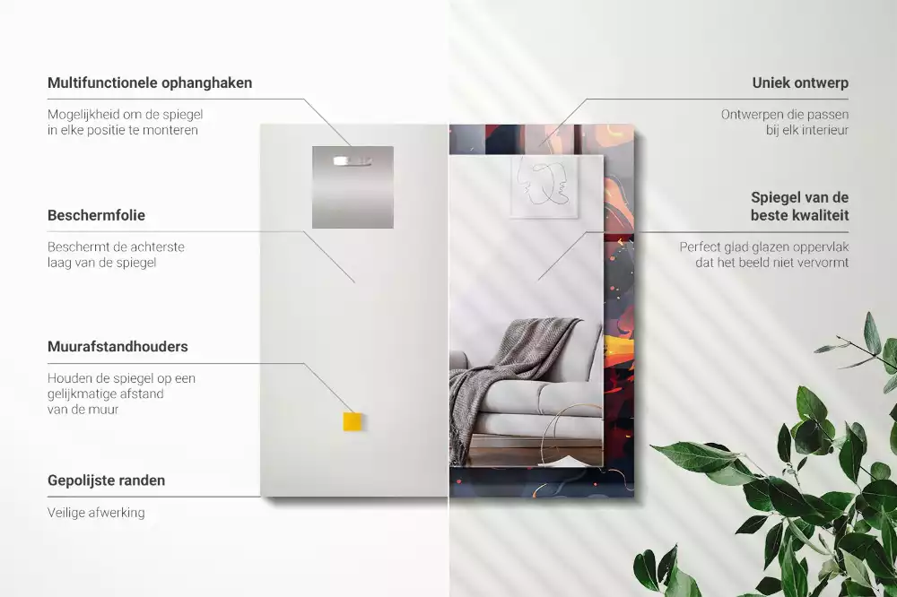 Espelho decorativo Lava vulcânica