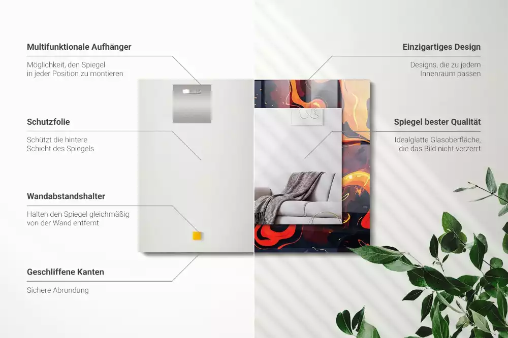 Espelho decorativo Lava vulcânica