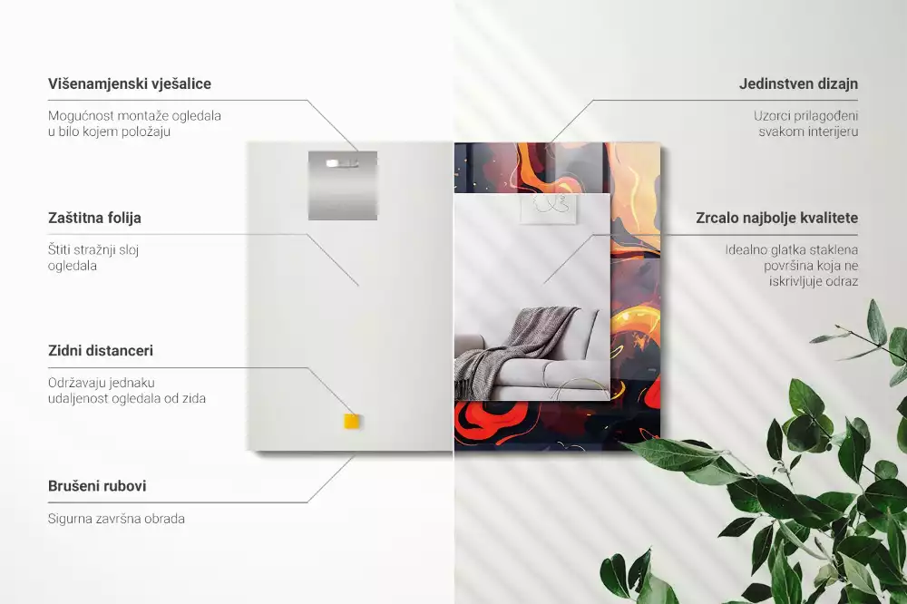 Espelho decorativo Lava vulcânica