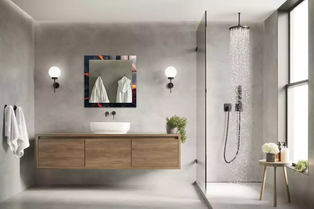 Espelho decorativo Lava vulcânica