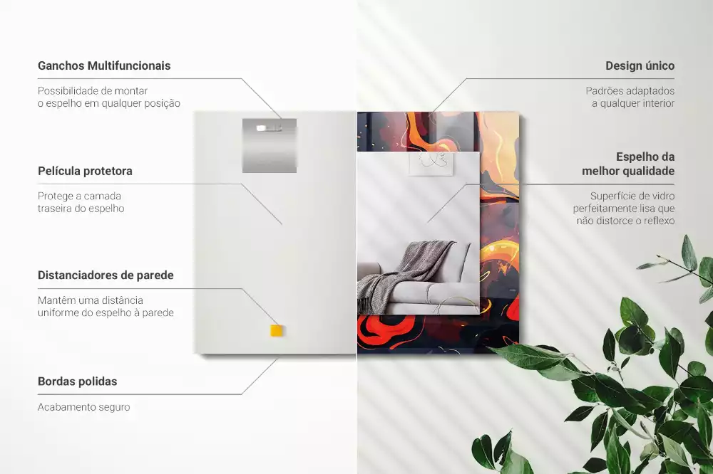 Espelho decorativo Lava vulcânica