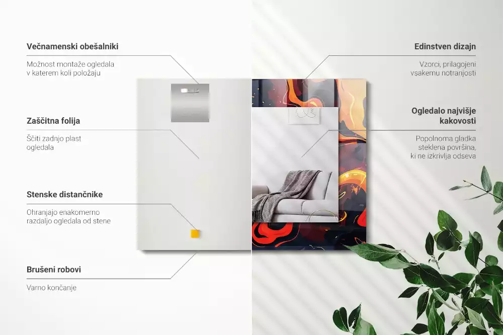 Espelho decorativo Lava vulcânica