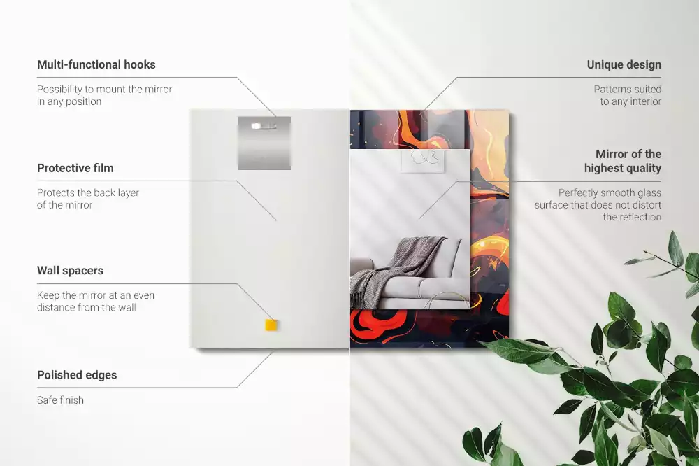 Espelho decorativo Lava vulcânica