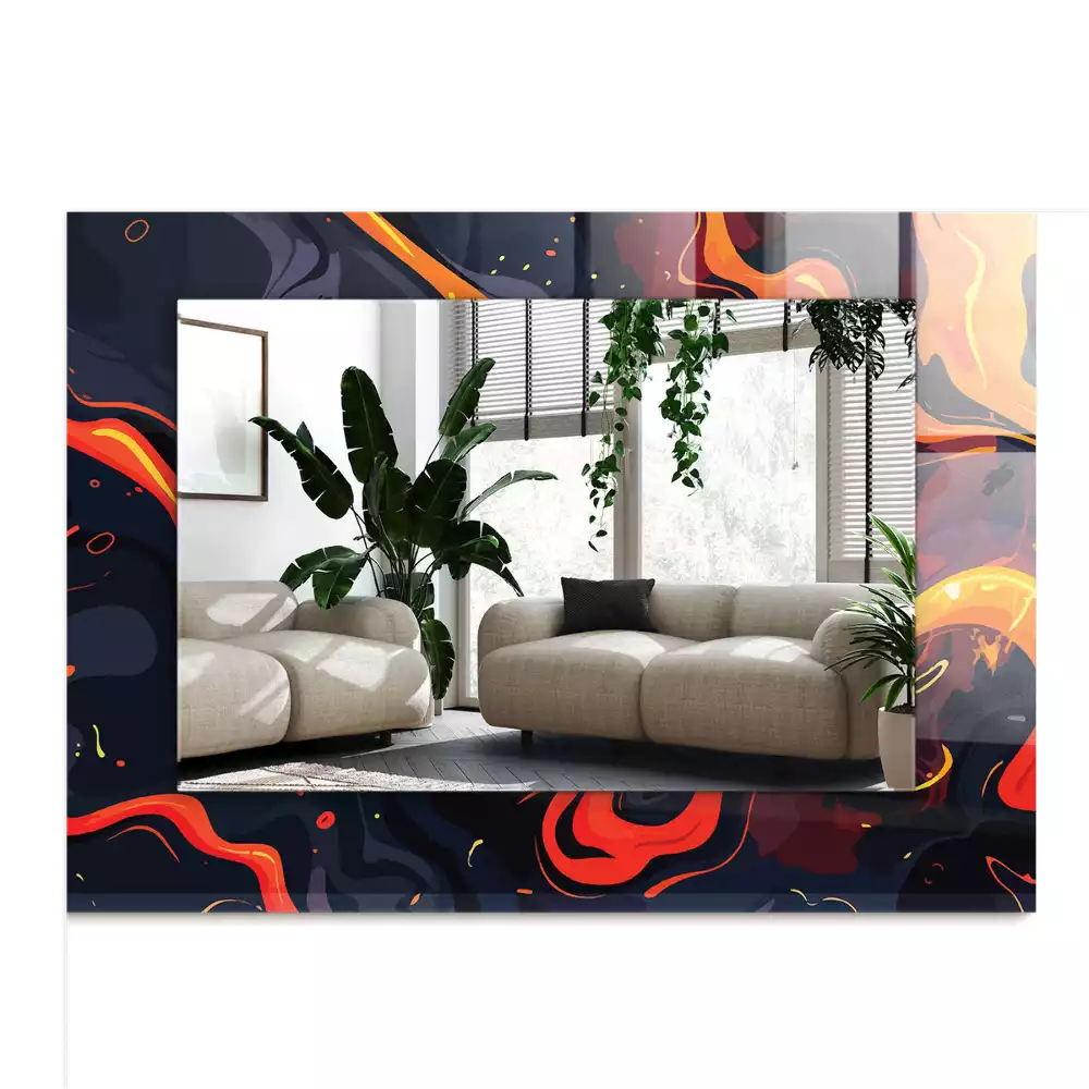 Espelho decorativo Lava vulcânica