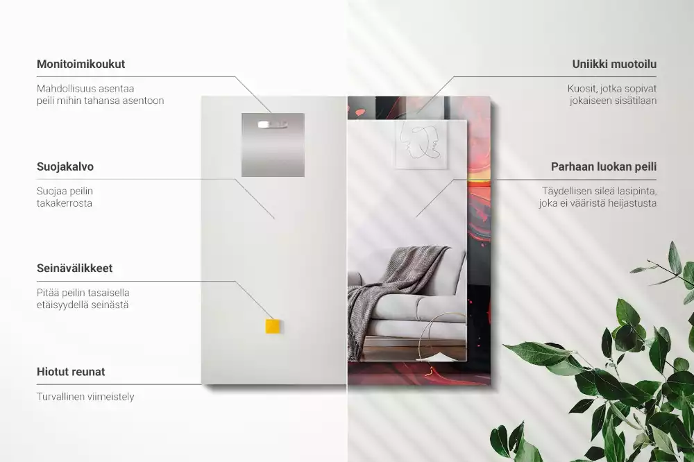 Espelho com moldura decorada Lava Abstrata