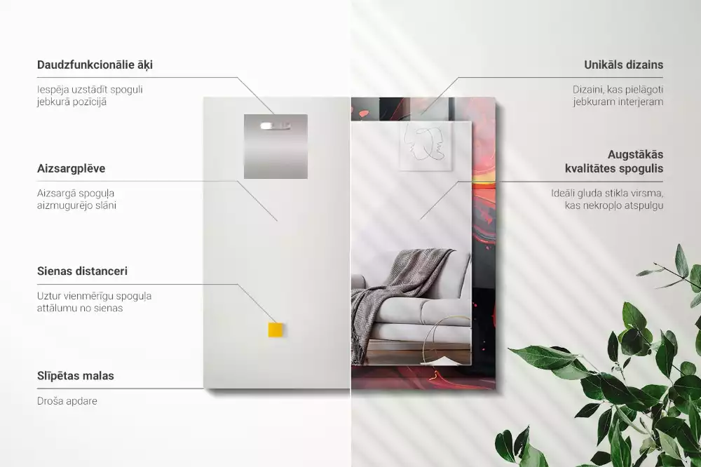 Espelho com moldura decorada Lava Abstrata