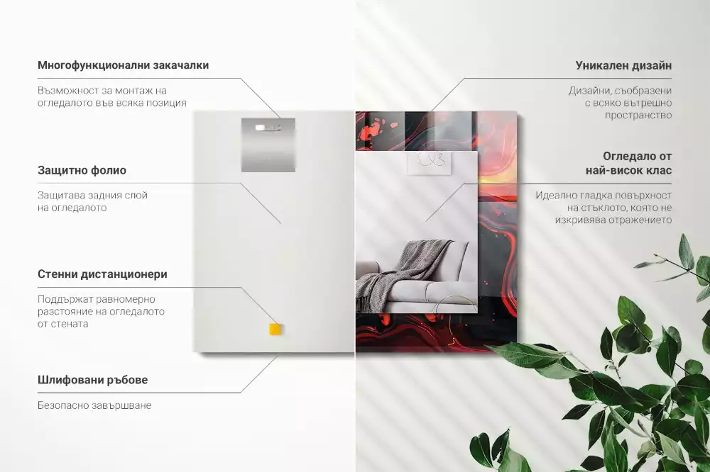 Espelho com moldura decorada Lava Abstrata