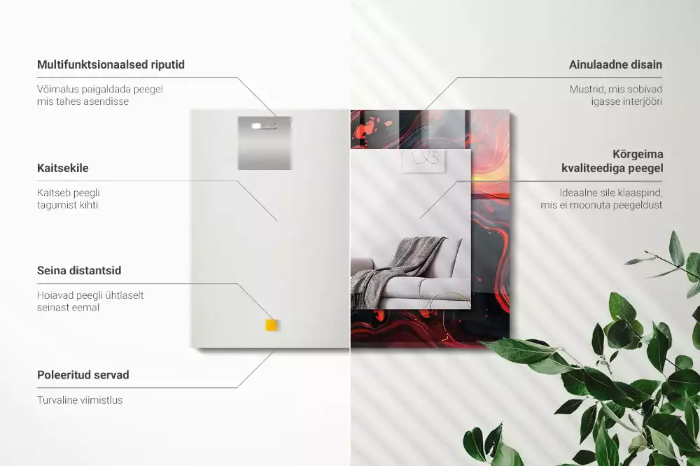 Espelho com moldura decorada Lava Abstrata