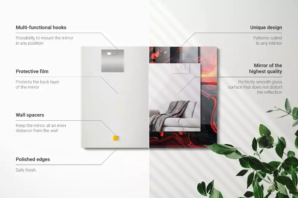 Espelho com moldura decorada Lava Abstrata