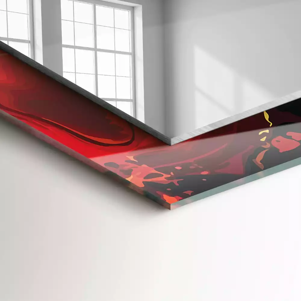 Espelho com moldura decorada Lava Abstrata