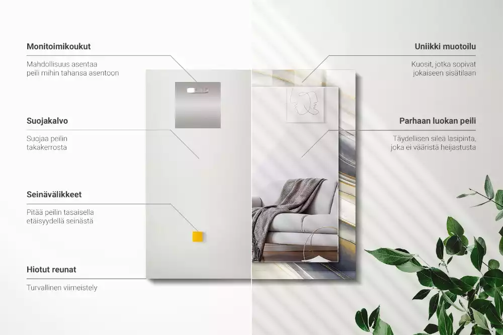 Espelho decorado Ondas de cores abstratas