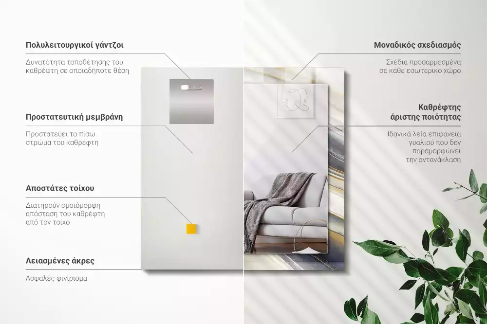 Espelho decorado Ondas de cores abstratas