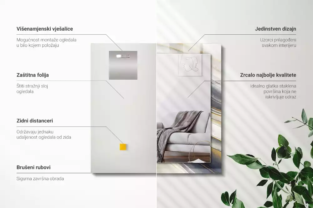 Espelho decorado Ondas de cores abstratas