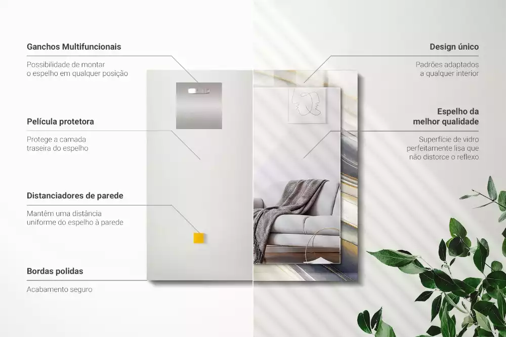 Espelho decorado Ondas de cores abstratas