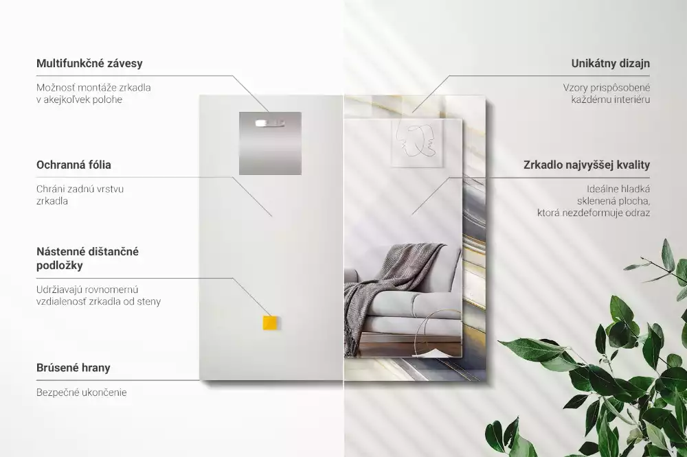 Espelho decorado Ondas de cores abstratas