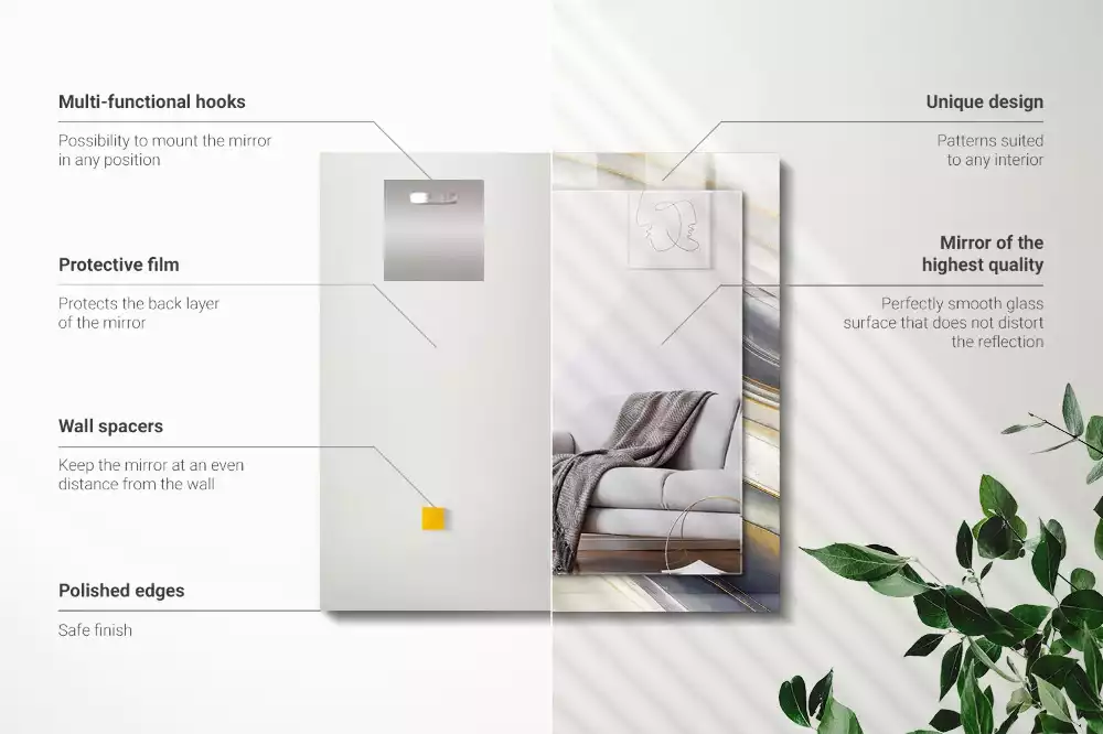 Espelho decorado Ondas de cores abstratas