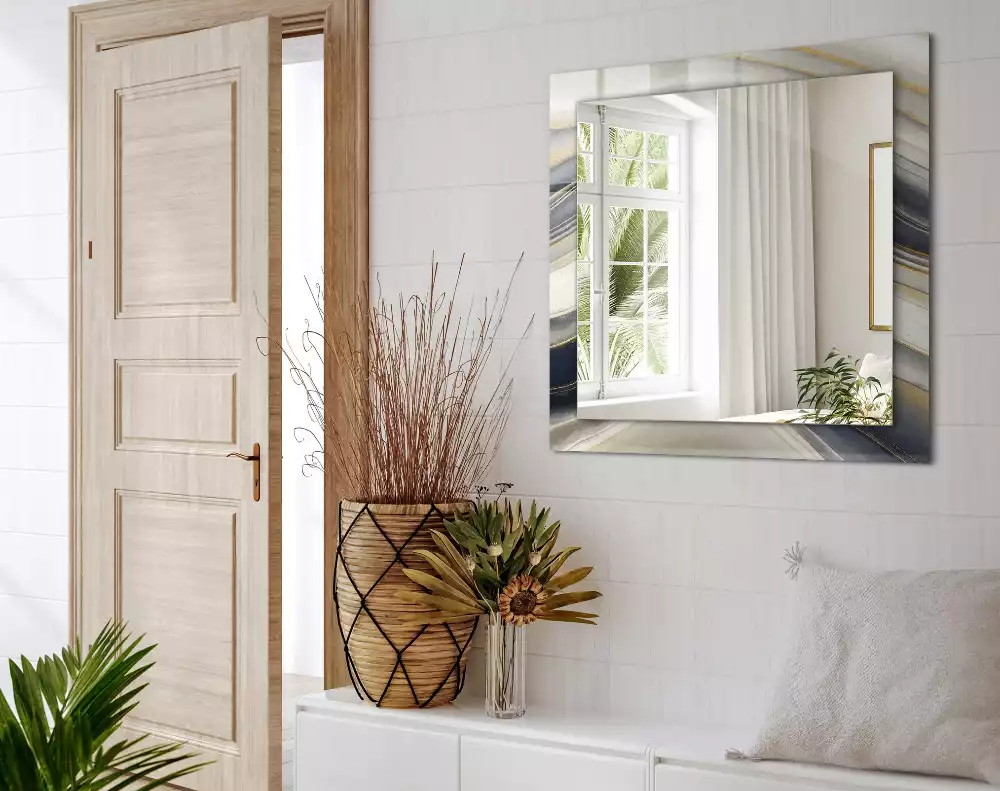 Espelho decorado Ondas de cores abstratas