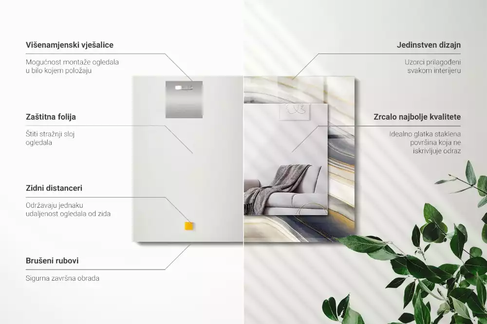 Espelho decorado Ondas de cores abstratas