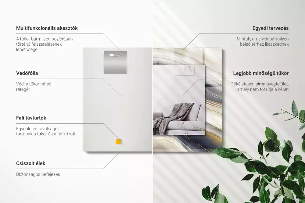 Espelho decorado Ondas de cores abstratas