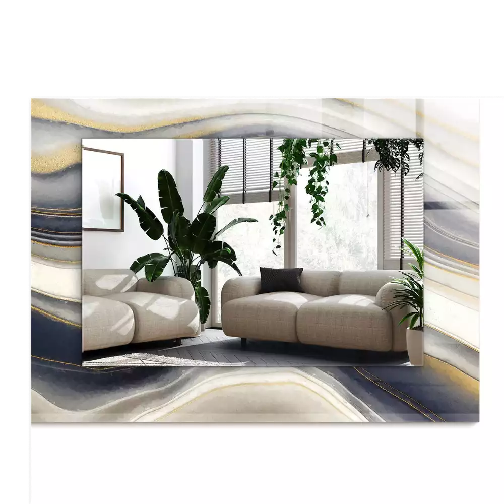 Espelho decorado Ondas de cores abstratas