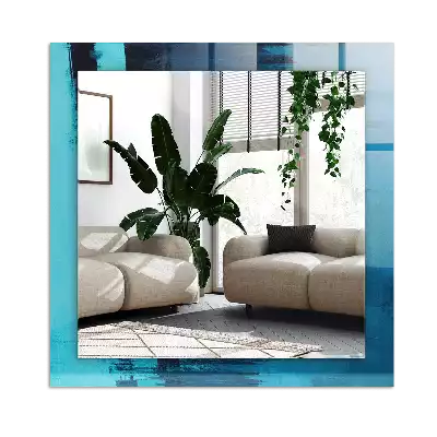 Espelho decorativo Arte azul abstrata